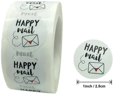 100-500pcs1 Inch Round Kraft Stickers Seal Labels Happy Mail Stickers Scrapbooking Envelope Packaging Labels Stationery Sticker