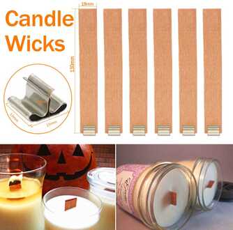 100/50pcs Grote 19x130mm Geurkaarsen Hout Lont met Onderhouder Tab Kaarsenlont Core Voor DIY Kaars Maken Levert 100stk