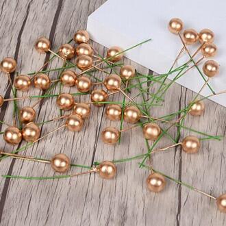 100/50Pcs Kunstmatige Red Vivid Holly Berry Ornament Garland Simulatie Plant Wedding Garden Decor DIY Craft Thuis Kerst decor 50stk 20mm- goud