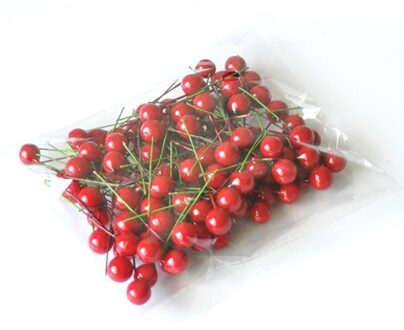 100/50Pcs Kunstmatige Red Vivid Holly Berry Ornament Garland Simulatie Plant Wedding Garden Decor DIY Craft Thuis Kerst decor 50stk 20mm -rood