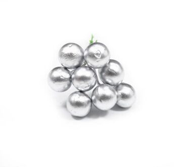 100/50Pcs Kunstmatige Red Vivid Holly Berry Ornament Garland Simulatie Plant Wedding Garden Decor DIY Craft Thuis Kerst decor 50stk 20mm -zilver