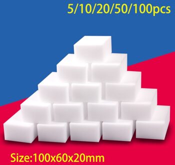 100*60*20Mm Melamine Spons Magische Spons Gum Melamine Sponge Cleaning Spons Voor Keuken Badkamer cleaning Tools 100stk