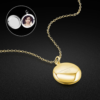 100% 925 Sterling Silver Necklace Chic Jewelry Rose Gold Design Photo Box Pendant Customizable Photo Necklace Couple gift bijoux