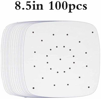 100 * Air Friteuse Liner Bamboe Steamer Papier Mat Geperforeerde 7.5/8.5/9 Inch Voor Bamboe Stoomboot, air Friteuse Cake Maken Tool 8.5duim