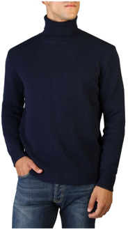100% Cashmere High Neck Sweater Cashmere Company , Blue , Heren - Xl,M