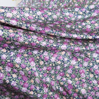 100 Cm * 148 Cm Vintage Paars Bloemen Gedrukt Satin Voering Stof Naaien Jurk Tas Speelgoed Voering Doek Diy Haar hoepel Materiaal kleur 4