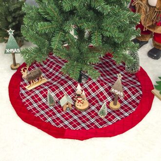100 Cm Kerstboom Rok Kerst Decor Rode Plaid Jaar Decoratie Festival