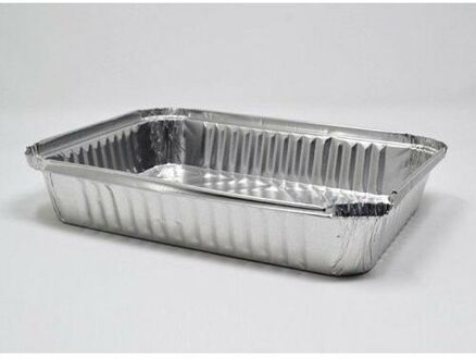 100 Contenitori in alluminio 2 porzioni senza coperchio vaschetta alluminio per alimenti ciotola carta stagnola lunchbox