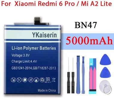 100% Echte 5000Mah BN47 Batterij Met Track Geen Voor Xiaomi Redmi 6 Pro 6Pro/Voor Xiaomi Mi a2 Lite Batterij + Gereedschap