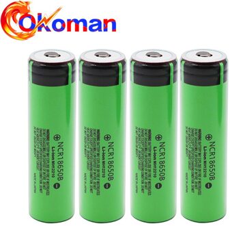 100% Echte Originele 3.7v 18650 Oplaadbare Batterij 3400mAh Lithium NCR18650B Voor speelgoed Zaklamp batterijen 2stk