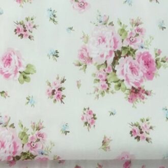 100% Effen Katoenen Viaphil Roze Rose Bloemen & Over Kleine Roze Bloemen Bedrukte Stof Patchwork Bloemen Fabreic Doek Jurk groot bloem