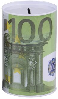 100 euro biljet spaarpotje 8 x 11 cm - Spaarpotten Groen