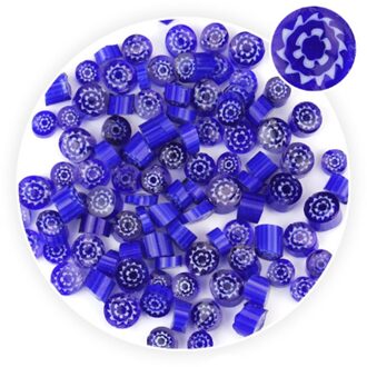 100 g/Set Bloemen Fusing Bril 7 Kleuren Mooie Millefiori Glas Magnetron Oven Accessoires voor DIY Craft Decoratie diep blauw