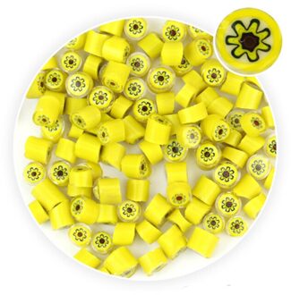 100 g/Set Bloemen Fusing Bril 7 Kleuren Mooie Millefiori Glas Magnetron Oven Accessoires voor DIY Craft Decoratie geel