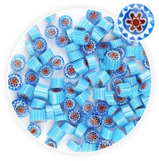 100 g/Set Bloemen Fusing Bril 7 Kleuren Mooie Millefiori Glas Magnetron Oven Accessoires voor DIY Craft Decoratie licht blauw