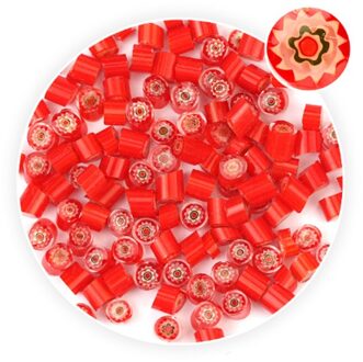 100 g/Set Bloemen Fusing Bril 7 Kleuren Mooie Millefiori Glas Magnetron Oven Accessoires voor DIY Craft Decoratie rood