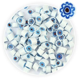 100 g/Set Bloemen Fusing Bril 7 Kleuren Mooie Millefiori Glas Magnetron Oven Accessoires voor DIY Craft Decoratie wit