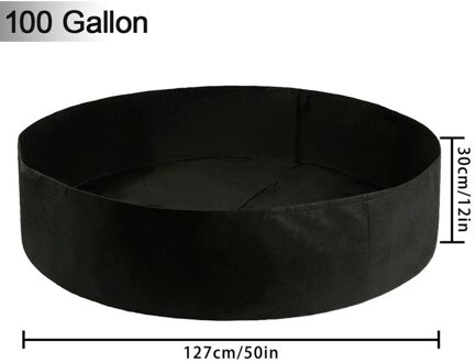 100 Gallon Ronde Garden Grow Bag Tuin Jardin Jardim Jardinage Verhoogde Plant Bed Tuin Bloem Planter Verhoogde Groente Doos zwart 127x30cm
