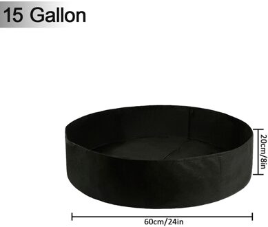 100 Gallon Ronde Garden Grow Bag Tuin Jardin Jardim Jardinage Verhoogde Plant Bed Tuin Bloem Planter Verhoogde Groente Doos zwart 60x20cm