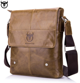100% Genuine Leather BULLCAPTAIN Men's Messenger bag vintage cow leather shoulder bag for male fashion crossbody bag Handbags