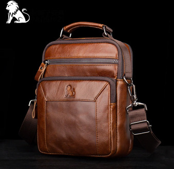 100% Genuine Leather Men's Messenger bag vintage cow leather shoulder bag for male fashion crossbody bag Handbags