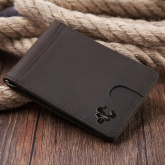 100% Genuine Leather Slim Men's Credit Card Wallet RFID Blocking Money Clip Simple Design New Men Bifold Wallets Hot Sale