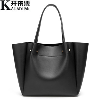 100% Genuine leather Women handbags 2021 New Large capacity mommy bag fine lines temperament single shoulder fashion big bag