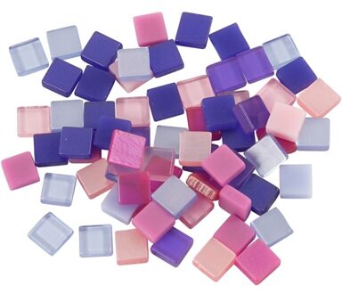 100 gram Mozaiek tegels kunsthars paars/roze 5 x 5 mm - Mozaiektegel Multikleur