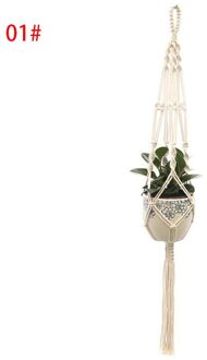 100% Handgemaakte Macrame Plant Hanger Bloempot Manden Opknoping Netto Katoen Voor Thuis Wanddecoratie Verticale Tuin Gereedschap nee.01