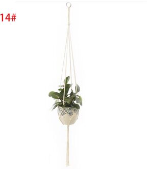 100% Handgemaakte Macrame Plant Hanger Bloempot Manden Opknoping Netto Katoen Voor Thuis Wanddecoratie Verticale Tuin Gereedschap nee.14
