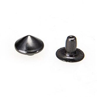 100 Iron Zwart Conische Klinknagel Schroef Studs 6Mm Voor Sieraden