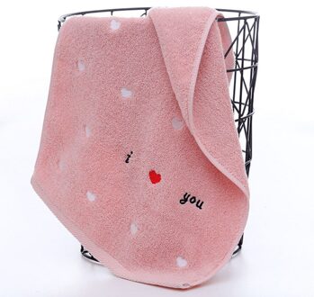 100% Katoen 3 Kleuren Gezicht Handdoek Perzik Hart Liefde Letters Borduren Badkamer Haar Handdoek Moderne Voor Volwassenen Kids Toalla De cara roze