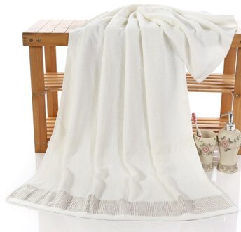 100% Katoen Absorberende Badhanddoek Zachte Volwassenen Vrouwen Quick Dry Magic Baden Handdoek Wrap Badstof Douche Gezicht Handdoeken Voor Badkamer wit / 70x140cm