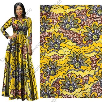 100% Katoen Afrikaanse Prints Wax Stoffen Nederlands Pagne Ankara Holland Voor Naaien Bed Jurk Gordijnen Doek 6 Yards