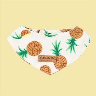 100% Katoen Fruit Patroon Huisdier Speeksel Handdoek Driehoek Sjaal Kat Kraag Kleine Hond Kat Bib Comfortabele Kleine Hond Accessoires Kittens ananas / S