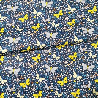 100% Katoen Viaphil Blauwe Vlinder & Kleine Bloemen Gedrukt Stof Bloemen Stof Patchwork Doek Jurk Home Decor kleur 2