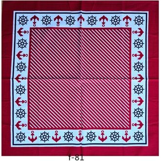 100% Katoen Wit Stoomschip Punk Hip Hop Hoofddeksels Hoofddoek Bandana Foulard Halsdoek Vierkante Sjaal Voor Vrouwen/Mannen/Jongens/Meisjes Rood