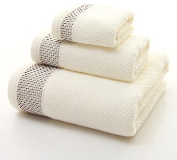 100% Katoenen Handdoek Badhanddoek Vierkante Set, Volwassen Bad En Hotel Badhanddoeken Kan Apart Worden Aangeschaft Beige
