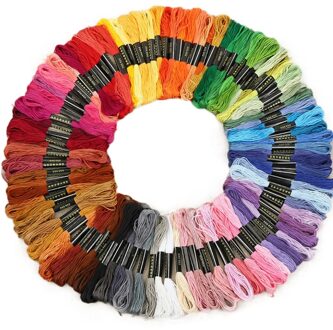 100 Kleuren Draden Lijn Polyester Kruissteek Katoen Borduurgaren Floss Naaien Strengen Craft Breien Spiraea