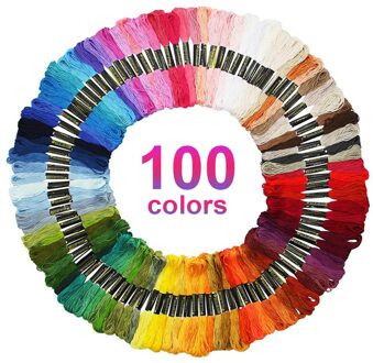 100 Kleuren Kruissteek Katoen Naaien Strengen Borduurgaren Floss Streng Kit Diy Naaien Gereedschap Craft Accessoires