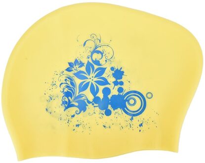 100% Latex Siliconen Badmuts Voor Lang Haar Vrouwen Waterdichte Zwemmen Caps Dames Duiken Hood Hat Voor Kids Garras pet geel