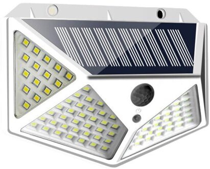 100 Led Solar Light Outdoor Zonne Wandlamp Led Lamp IP65 Pir Motion Sensor Lampara Solar Verlichting Tuin Decoratie Verlichting 1stk / zwart