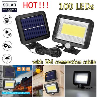 100 Leds Zonne-verlichting Outdoor Solar Lampen Met Motion Sensor Outdoor Tuin Spotlight Zonne-energie Wandlamp Solar Split Licht