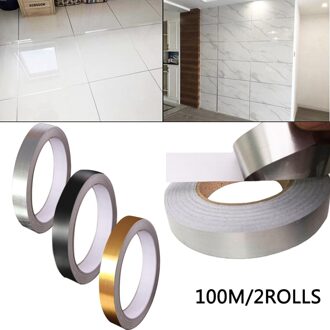 100 M/2 Rolls Keramische Tegel Mildewproof Kloof Tape Decor Goud Zilver Zwart Zelfklevende Muur Vloer Tape Sticker voor Thuis Muur Decor 0.5cm / 2 rolls-remark kleur