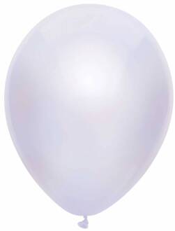100 Metallic witte ballonnen 30cm