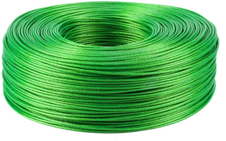 100 Meters Steel wire Green PVC Coated Flexible Wire Rope Cable Stainless Steel for Clothesline Greenhouse Grape rack shed 2mm