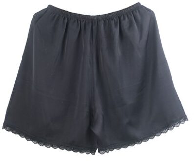 100% Moerbei Zijde Vrouwen Shorts Sexy Kant Pure Satijn Zijde Slapen Korte Broek zwart DDK