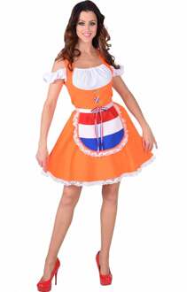 100% NL & Oranje Kostuum | Oranje Boven Hollands Bier Is Beter Dirndl | Vrouw | Large | Bierfeest | Verkleedkleding