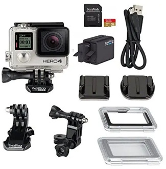 100% Original For GoPro HD Hero 4 black Action Camera with Dual Battery Charger + Waterproof Sports Camera ultra clear 4K