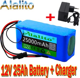 100% Originele 18650 12V Batterij Grote Capaciteit 12V 25ah 18650 Lithium Batterij Bescherming Boord 12V 25000 mah Capaciteit + Lader